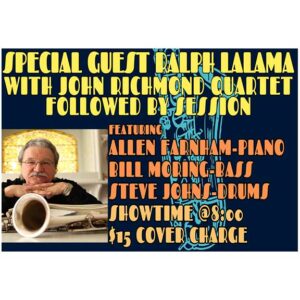 JAZZ IS BACK --Nyack Jazz Week  Aug 31st Monday  JOHN RICHMOND'S Jazz  and Session 8PM Order Tickets